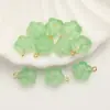 Colgante de Flor de Vidrio con Agujero Recto, Adorno de Flor de Cinco Pétalos, Cuentas Sueltas para Pulsera y Collar DIY, Materiales para Aretes con Borla Estilo Antiguo