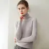 Suéter de Cachemira para Mujer % Cachemira Pura Estilo Nuevo Cuello de Pila Jersey Ajustado Canalé Ajustado Suéter de Punto Cálido