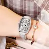 Reloj de Cinturón para Mujer GEDI Douyin Transmisión en Vivo, Reloj Vintage de Forma de Barril para Mujer, Moderno e Impermeable