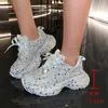 Tenis de Talla Grande para Mujer para Comercio Exterior, Novedad Verano 2026 Estilo Europeo y Americano Planos Casuales con Lentejuelas y Cordones Zapatos Deportivos para Mujer, Transfronterizos