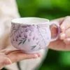 Taza de té pequeña Wisteria Chunying, un juego de té de cerámica de alta gama y personalizado para uso individual, con una taza de té con asa, perfecta para té y café