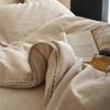 Estilo japonés viento simple algodón lino ajustado algodón juego de tres cuatro piezas cuatro estaciones amigable con la piel desnudo para dormir individual doble ropa de cama textil para el hogar