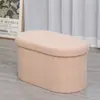 Taburete Plegable de Terciopelo Redondo para el Hogar, Taburete para Cambiar Zapatos, Taburete de Almacenamiento Multifuncional para Artículos Varios, Taburete Plegable de Almacenamiento con Botones de Terciopelo Teddy