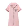 Camisón Infantil Manga Corta Verano Algodón Lycra Beso de Padres Niños Niñas Pijama Verano Ropa de Casa para Bebé Pijama de Fábrica