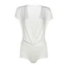 Mono sexy de verano de color sólido estilo coreano con cuello en V profundo plisado para Spice Girls, discoteca, manga corta, moda femenina, espectáculo escénico