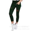 Ebay Estação Europeia comércio exterior novas calças lápis verão WISH calças rasgadas leggings femininas fabricante em estoque