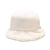 Exportación Transfronteriza Personalizada Amazon Más Vendido Color Sólido Simple Felpa Sombrero de Pescador Cálido Engrosado Sombrero Cubeta Imitación Piel de Conejo