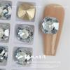 Nuevo color azul Color Fantasma diamante de fondo puntiagudo de forma especial Super Flash K9 cara multicorte corazón de melocotón torcido para usar en uñas decoraciones de diamantes para pegar