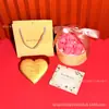 Oro Puro 999 Creativo 520 Qixi Exquisita Moneda de Oro en Forma de Corazón Set de Regalo Decoración del Día de San Valentín Personalizado Venta al por Mayor