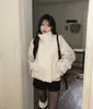 Elegante Coreano Invierno Nueva Llegada Cuello Alto Acolchado Engrosado Botones Abrigo de Lana Cálido