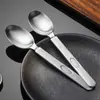 Nueva Cuchara para Restaurante de Comida para Llevar Transfronteriza, Cuchara de Acero Inoxidable 304 para Uso en Casa, Restaurante, Postre, Buffet, Cucharilla Engrosada