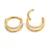 F136 Titânio Diamante Duplamente Laminado Anel Fechado Piercing de Nariz Brincos Liga de Titânio G23 Joias de Piercing Anel Contínuo para Septo Nasal