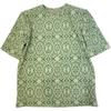 Camiseta Vintage Jacquard Gruesa Talla Grande Manga Corta para Mujer Primavera y Verano Moda Nicho Estampado Floral Suelta Cuello Redondo