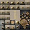 Conjunto de Chá Estilo Japonês Wabi-Sabi com Cerâmica Rústica, Bule da Coleção Huang Xiang Ye, Gaiwan, Xícaras de Chá e Suporte para Bule Liquidação