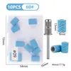 Anillo de lijado cerámico exclusivo transfronterizo para eliminación de uñas, con un diseño de rejilla azul para disipación de calor y prevención de sobrecalentamiento, adecuado para máquinas de lijado de uñas