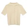 Suéter para Mujer Neihe Estilo Old Money Tejido de Punto Trenzado Cuello Polo Manga Corta Modelo Nuevo Otoño 2026 260215