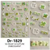 Redanco5D Relieve Ins Popular Dibujos Animados Pegatinas para Uñas Concha Luz Trébol de Cuatro Hojas Pegatinas Tridimensionales para Uñas Dr1829