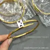 Pulsera de uñas V dorada de alta gama, diseño clásico elástico grueso y delgado, unisex, chapada gruesa en oro rosa de 18 quilates, pulsera de lujo ligero para parejas, al por mayor