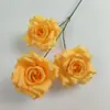 Flores Artificiales con 3 Rosas de Diamante para Pared de Fondo de Boda, Arreglo Floral, Pasillo de Boda, Sala de Estar, Decoración de Hotel, Fotografía al Aire Libre