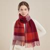 Bufanda Pequeña de Lana Británica Gris Australia 100 para Mujer Invierno Nueva Color-block a Cuadros Vintage de Alta Calidad Cálida