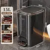 Cubo de basura de operación con pedal para sala de estar del hogar, baño, de aspecto elegante para cocina, de gran capacidad, con tapa abatible, al por mayor