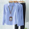 Verão 2024 Roupa de Trabalho Fina Roupa de Trabalho de Hotel Conjunto Vestido Camisa Branca Profissional Gola V Camisa Preta Manga Curta Feminina
