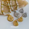 Conjunto de Colar e Brincos de Pérola de Concha Acrílica Transfronteiriço Europeu e Americano Design de Nicho Estilo Férias Joias Exageradas para Mulheres