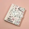 Caderno A5 de folhas soltas, fofo e estiloso, estilo ins, fecho magnético, couro PU macio, caderno de folhas soltas de desenho animado, atacado