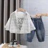 Conjunto de Camisa para Niños 2026 Nuevo Estilo Primavera y Otoño Moda Infantil Bebé Casual de Otoño Cuadros Conjunto de Tres Piezas