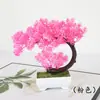 Planta en Maceta Árbol Pequeño de Loto Creciente de Simulación Bonsái Pequeño Decoración de Escritorio para el Hogar Planta Verde Floral Adorno de Flor