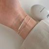 Pulsera de Cadena de Hueso de Serpiente con Cuentas Redondas Pequeñas Estilo Coreano Estilo Minuto Ins Moda Exquisita Diseño de Uso Apilado de Doble Capa Pulsera de Cuentas