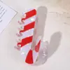 Pinzas para el Cabello de Acetato Serie Navideña Transfronteriza Accesorios para el Cabello Hombre de Jengibre Bastón Pinzas para el Cabello Adornos Pinzas para el Cabello de Árbol de Navidad Adornos