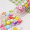 Ojo de Diablo de Resina Redondo Plano Rayas Arcoíris Cuentas Sueltas para Pulsera Hecha a Mano DIY Collar Accesorios de Joyería Materiales