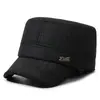 Chapéus de inverno para homens de meia-idade e idosos, chapéu de couro forrado com fleece quente para o papai, boné de beisebol espessado à prova de frio para o vovô