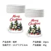 Set de decoración para fiesta de cumpleaños de árbol de Navidad transfronterizo, platos de papel desechables, vasos de papel, servilletas de papel, vajilla