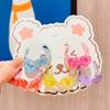 Cuerda con cabeza de oso de fresa para niños, nueva banda de goma para el cabello hecha a mano, linda cuerda para el cabello de dibujos animados para niña, accesorios para el cabello