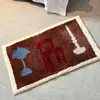 Alfombra de Terciopelo Absorbente Antideslizante Blanco y Negro Transfronteriza Felpudo para Entrada de Baño Felpudo para Piso de Baño Felpudo Tufted de Comercio Exterior