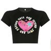 Camiseta con letras de amor y ombligo de verano 2022 para mujer, ropa de chica sexy europea y americana de comercio exterior de AliExpress