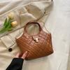 Bolsa estilo western feminina popular nova 2023 bolsa de ombro portátil feminina grande capacidade cor sólida bolsa tote para o dia a dia
