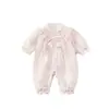 Estilo Otoñal (Doble Capa) Mameluco Romper Floral para Uso al Aire Libre, Ropa para Bebé Infantil Niños Largo