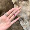 Collar Cuadrado de Rubí para Mujer 2026 Nuevo Estilo Simple Lujo Ligero Moda Acero de Titanio No se Desvanece Cadena para Clavícula Joyería Personalización
