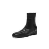 Botas de moda para mujer de tacón bajo cuadrado y grueso de 3 cm, estilo británico, versátiles, con tachuelas, retro, de corte bajo