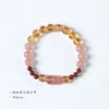 Pulsera de Topacio Amarillo Natural para Riqueza y Suerte Pulsera de Perlas de Arena Dorada Morada para Mujeres Regalo para Mejor Amiga Pulsera Pixiu de Cuarzo Fresa