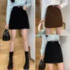 Falda Corta de Pana para Mujer 2026 Nueva Primavera Falda Corta Negra Cintura Alta Falda de Cadera Falda Línea A Falda Falda de Invierno Falda de Verano