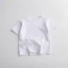 Novidade de Verão Estilo Crianças Camisetas de Algodão de Cor Pura com Manga Curta para Meninos e Meninas, Camisetas da Moda, Tops Casuais Soltos com Gola Redonda, Camisetas Básicas