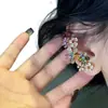 Aguja de Plata Oro Real de 18k Chapado en Oro Pendientes de Borla Flor de Aguja de Plata Exquisitos Ligeros de Lujo de Gama Alta Clavos de Oreja Pendientes Elegantes para Mujeres