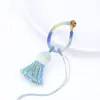 Chaveiro Anel com Franja de Fio de Algodão Céu Estrelado Franja Franja Pingente Estilo Étnico Pingente para Pendurar em Bolsa Acessórios de Joalheria