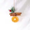Decoración para árbol de Navidad Decoración navideña hecha a mano regalo piña de pino canela naranja adorno colgante pequeño adorno colgante