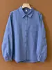2026 algodón puro solapa color liso clásica básica bolsillo camisa primavera nueva moda versátil mujer simple camisa