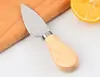 Mango de roble cuchillo y tenedor para queso 4 piezas mini acero inoxidable cuchillo para pastel cortador de mantequilla juego de cuchillos para queso